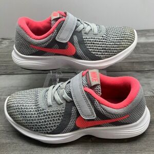 Nike Revolution 4 Kids Grey Pink Running Shoes 943307-003 Size 13.5C